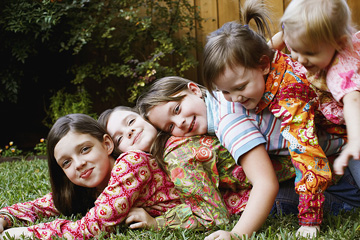 girls falling down photo
